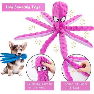 【30% Off + Free Gift】Octopus Squeaky Toy for Dog Plush Dog Chew Toy